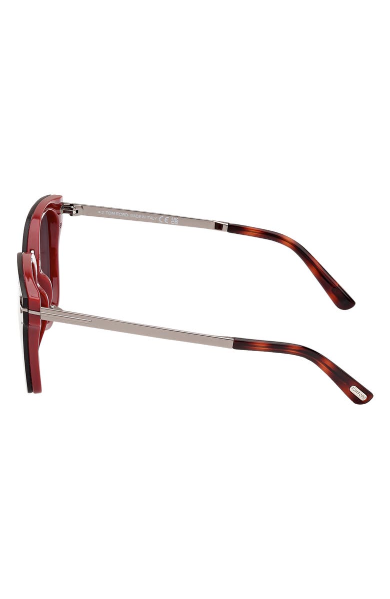 TOM FORD Philippa 68mm Gradient Square Sunglasses, Alternate, color, Shiny Bordeaux/ Smoke