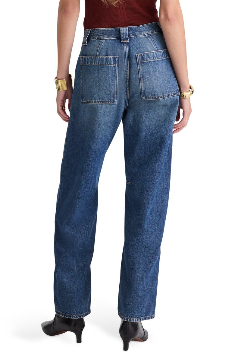 Madewell The Darted Utility Barrel Leg Jeans, Alternate, color, Irmo Wash