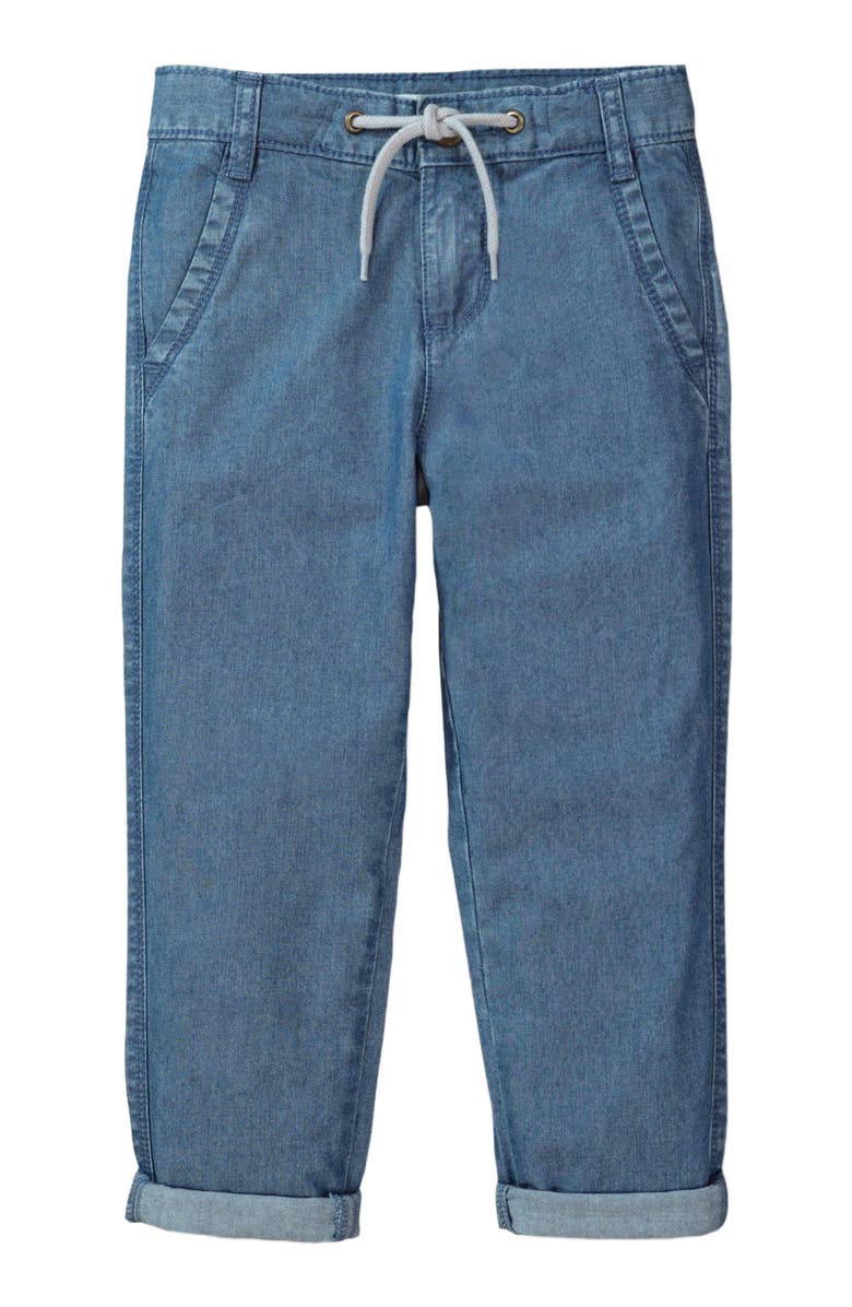 Hope & Henry Boys' Chambray Rolled Cuff Pant With Drawstring, Kids, Main, color,