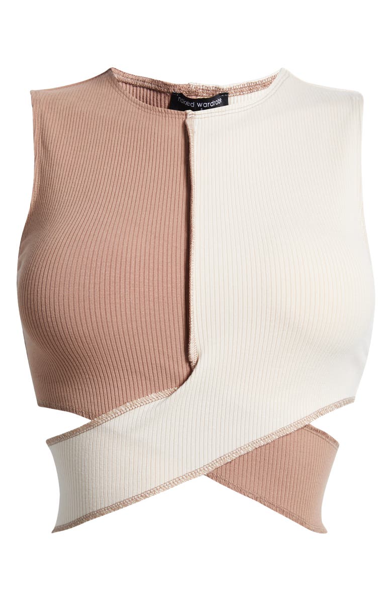 Naked Wardrobe Crisscross Rib Crop Top, Alternate, color, 