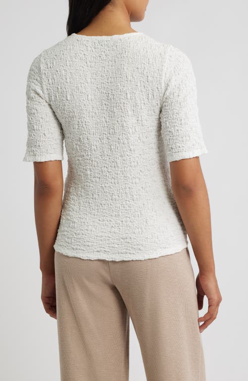 Eileen Fisher Crewneck Textured T-shirt In White