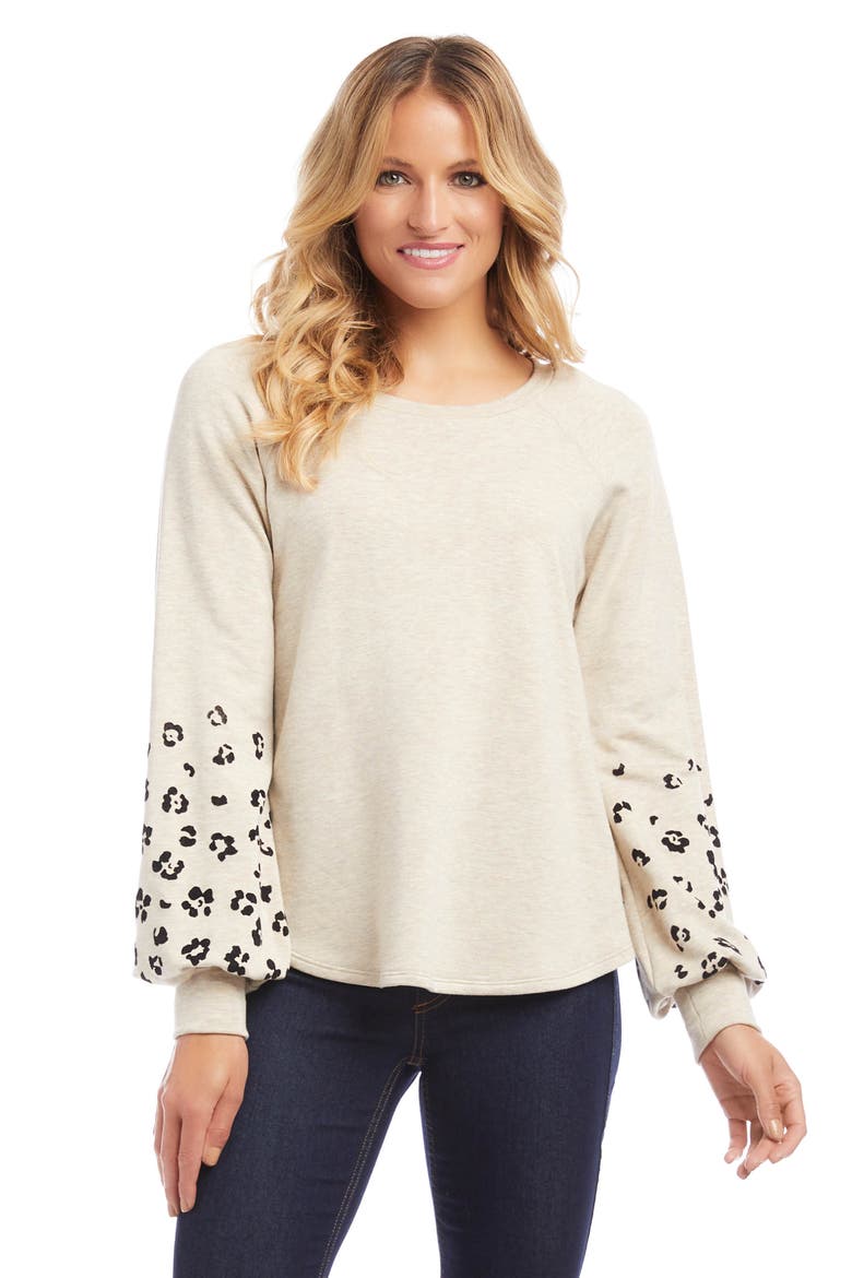 Cheetah Sleeve Sweatshirt, Alternate, color, OAT