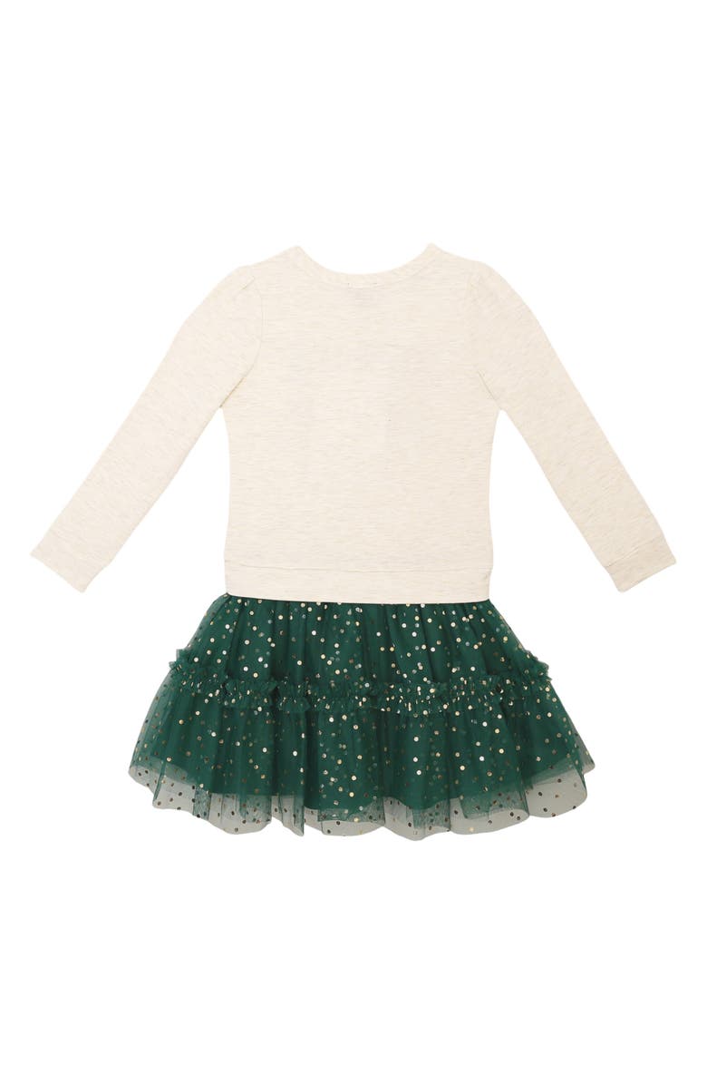 Zunie Kids' Holly Jolly Twofer Dress, Alternate, color, Oatmeal/ Hunter