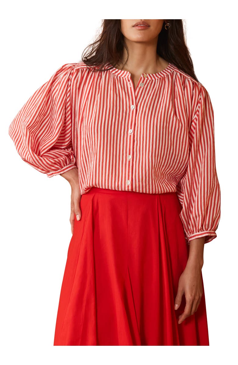 MINT VELVET Striped Batwing Blouse, Main, color, Red
