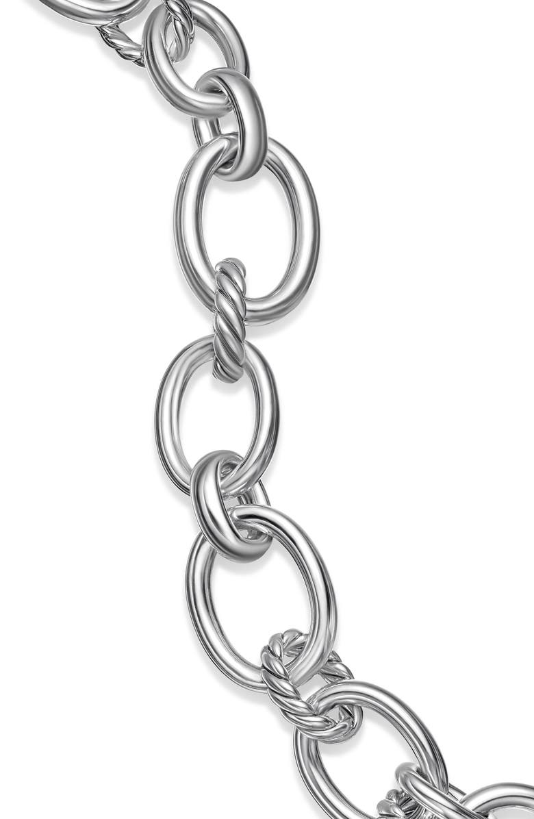 David Yurman Mercer<sup>™</sup> 18K Gold & Sterling Silver Chain Bracelet with Pavé Diamonds, Alternate, color, Sterling Silver