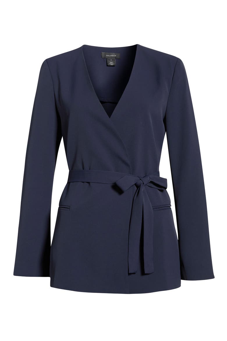Wrap Blazer, Alternate, color, BARITONE BLUE