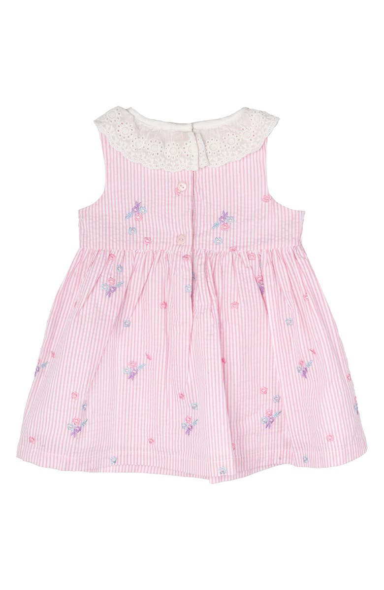 Rare Editions Seersucker Stripe Dress & Bloomers, Alternate, color, 