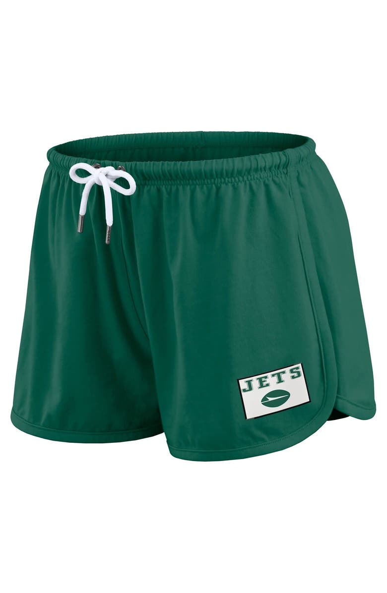 WEAR by Erin Andrews Women's WEAR by Erin Andrews Green New York Jets Heavy Rugby Jersey Long Sleeve T-Shirt & Shorts Lounge Set, Alternate, color, Green