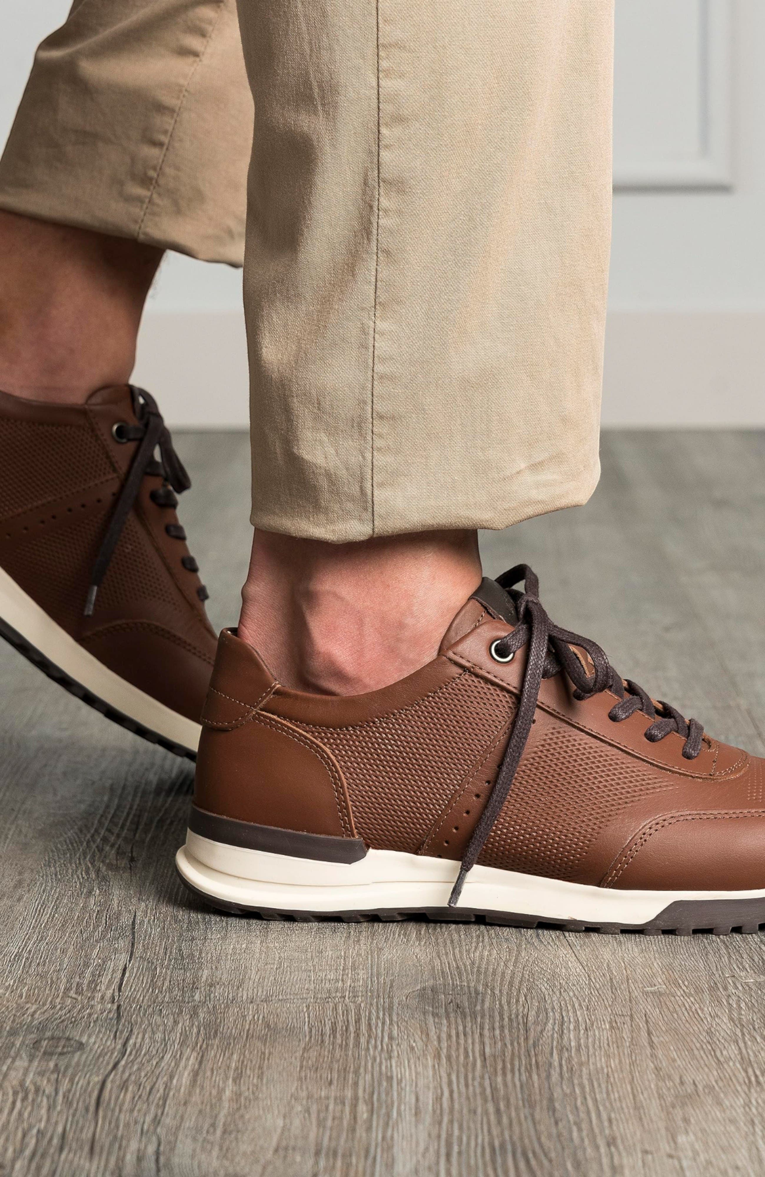 Vuelos Full Grain Leather Sneakers, Alternate, color, Brown