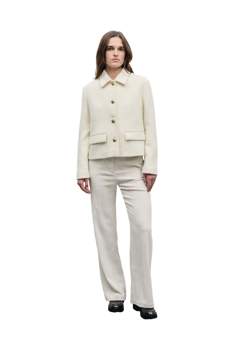 Judit Cropped Tweed Jacket, Alternate, color, Ecru