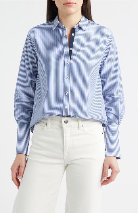 Elodie Stripe Cotton Button-Up Shirt