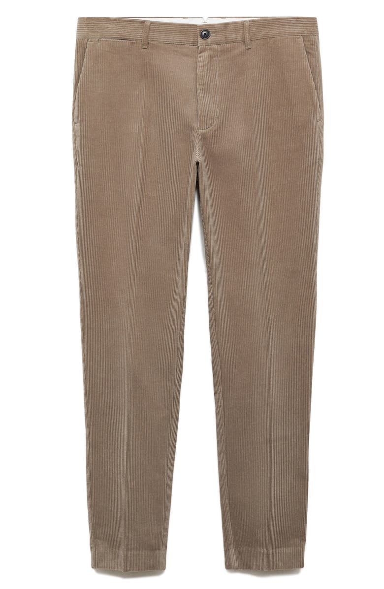 MANGO Regular Fit Cotton Corduroy Chinos, Alternate, color, Mink Grey