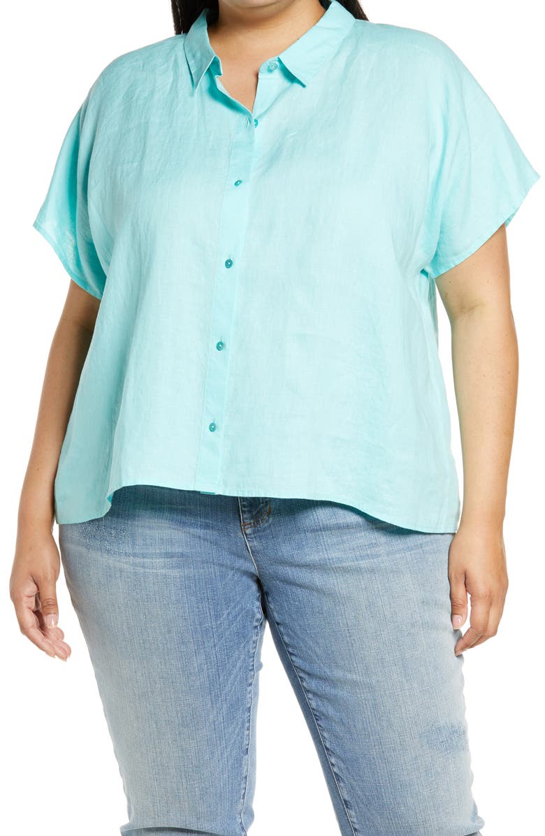 Eileen Fisher Organic Linen Shirt, Main, color,
