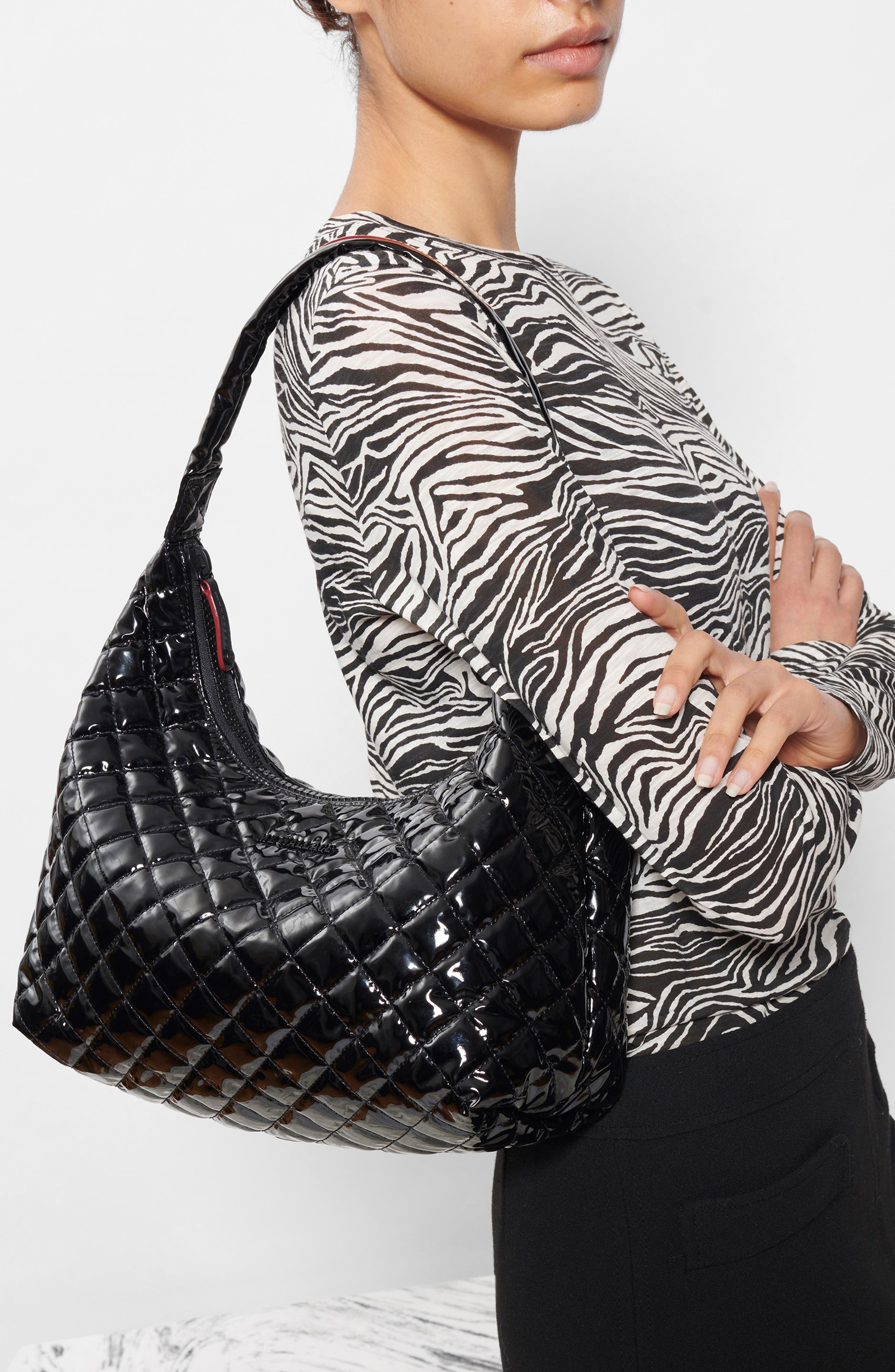 MZ Wallace Metro Quilted Nylon Shoulder Bag, Alternate, color, 