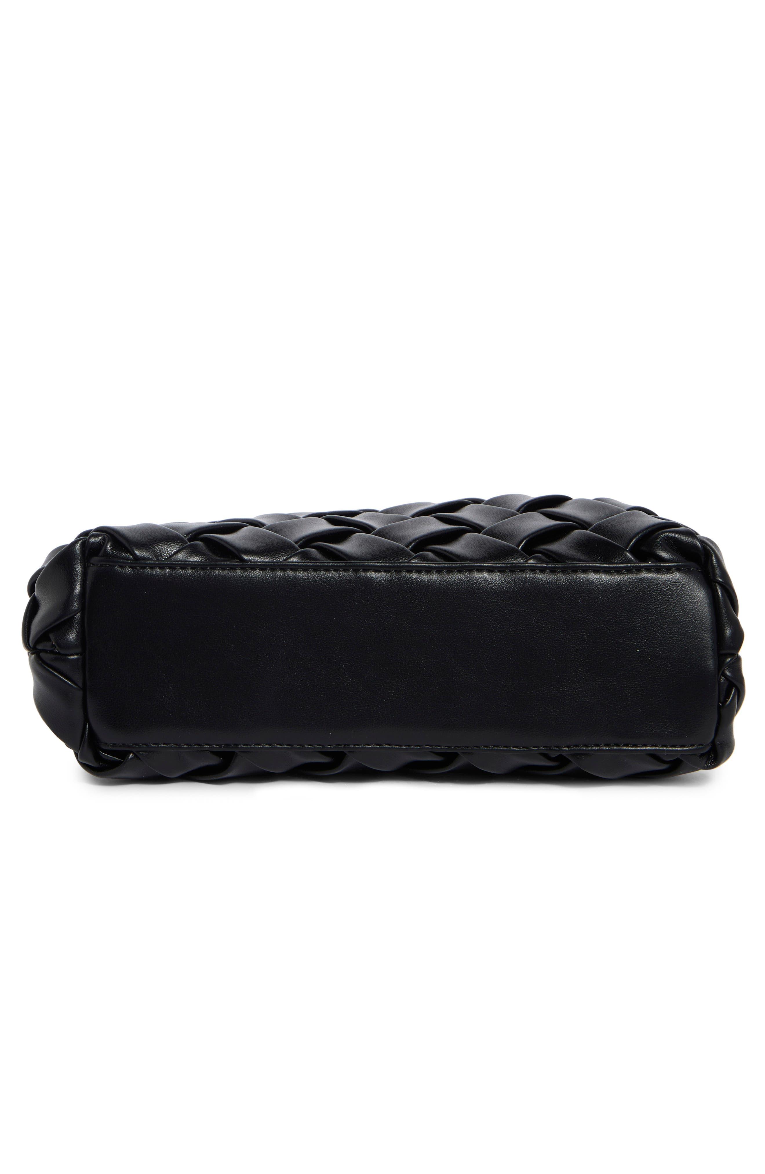URBAN EXPRESSIONS HANDBAGS Woven Faux Leather Clutch, Alternate, color, Black