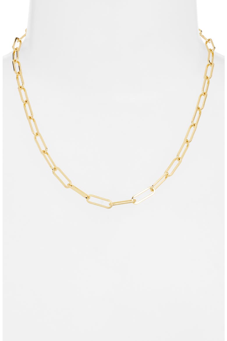 Demi Fine Paper Clip Necklace, Alternate, color, 14K GOLD PLATED