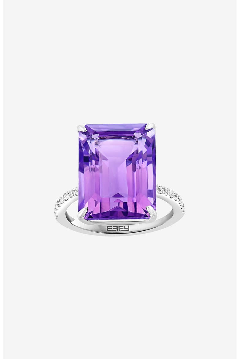 Sterling Silver Amethyst & White Topaz Ring, Main, color, PURPLE