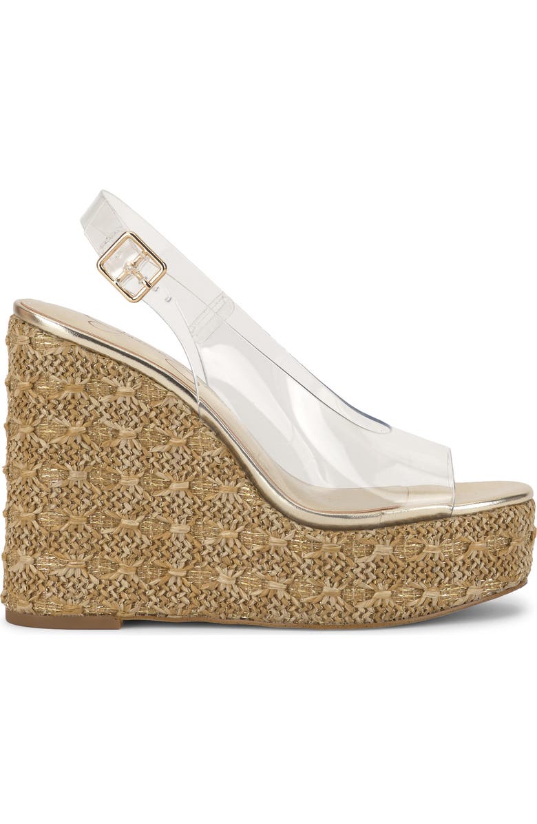 Jessica Simpson Kaliese Slingback Platform Wedge Sandal, Alternate, color, Clear