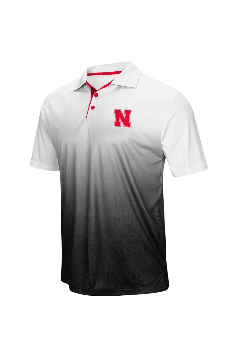 Men's Colosseum Heathered Gray Nebraska Huskers Magic Team Logo Polo, Alternate, color, Heather Gray