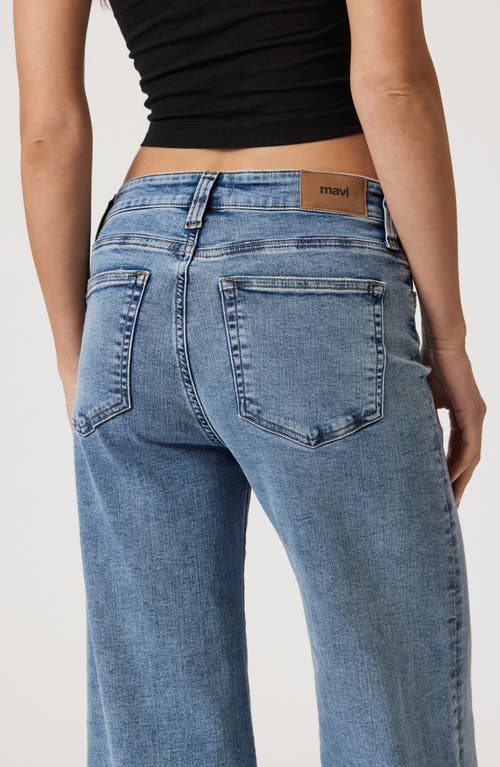 Mavi Jeans Raw Hem High Waist Wide Leg Jeans In Light Brushed Tribeca