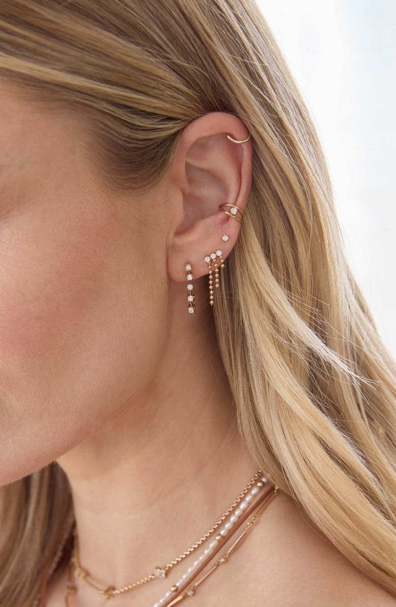 Zoë Chicco Diamond Beaded Waterfall Drop Earrings, Alternate, color, 14K Yellow Gold