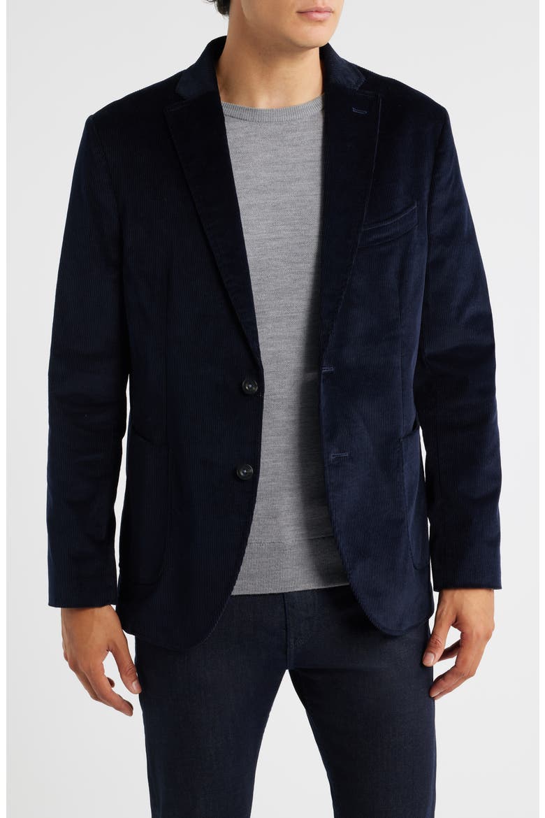 Alfi Stretch Corduroy Sport Coat, Main, color, NAVY
