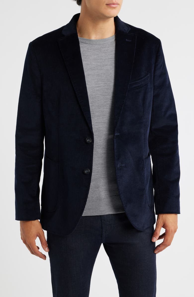GRUNER 1949 Alfi Stretch Corduroy Sport Coat, Main, color, Navy