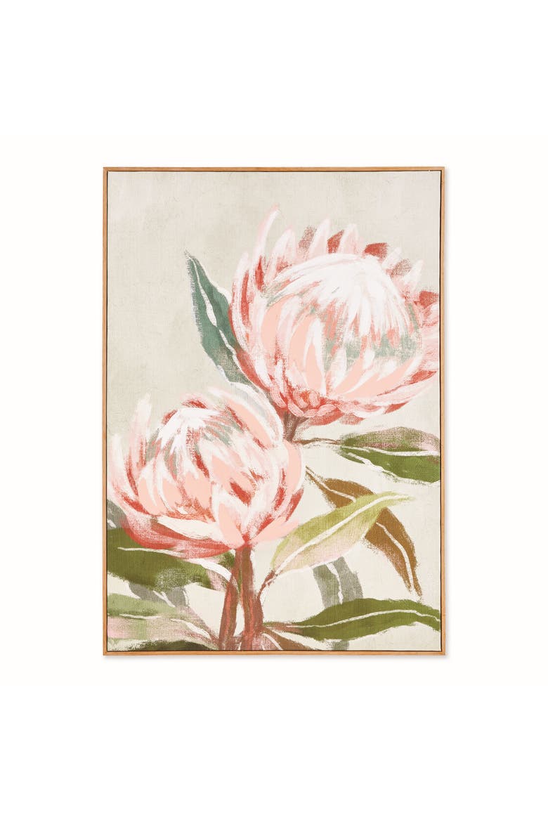 King Protea Giclee - Pink Canvas Art with Walnut Frame, Main, color, Pink
