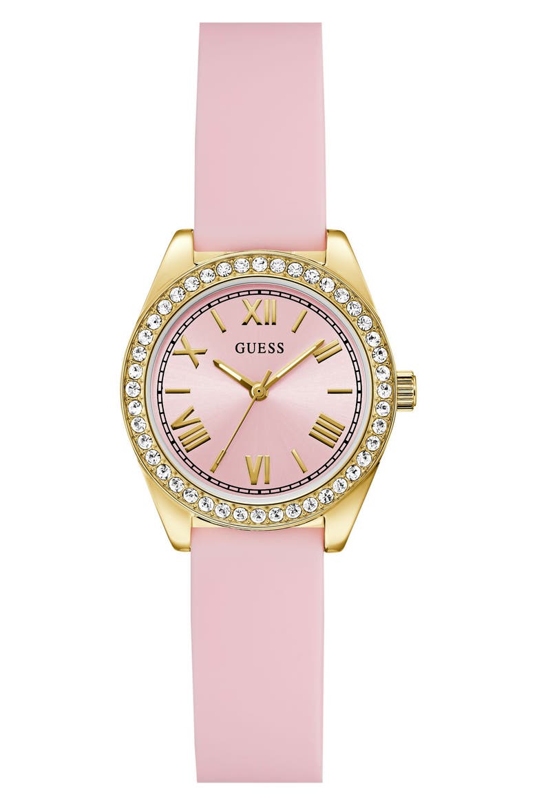 Mini Luna Silicone Strap Watch, 30mm, Main, color, PINK