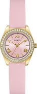 GUESS Mini Luna Silicone Strap Watch, 30mm