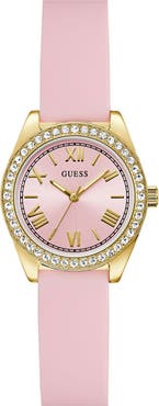 GUESS Mini Luna Silicone Strap Watch, 30mm