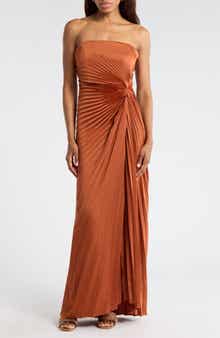 A.L.C. Layla Strapless Pleated Gown