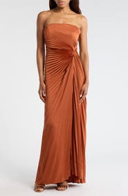 A.L.C. Layla Strapless Pleated Gown