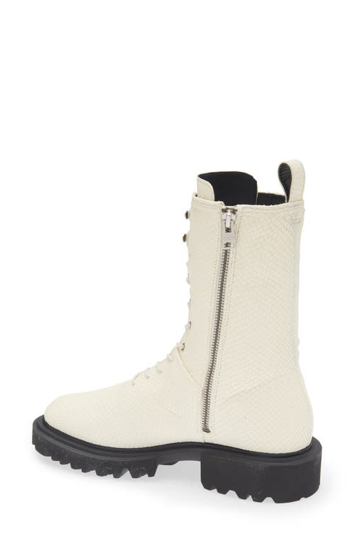 Allsaints Maren Snakeskin Embossed Leather Boot In White