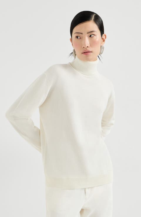 Cashmere sweater with monili