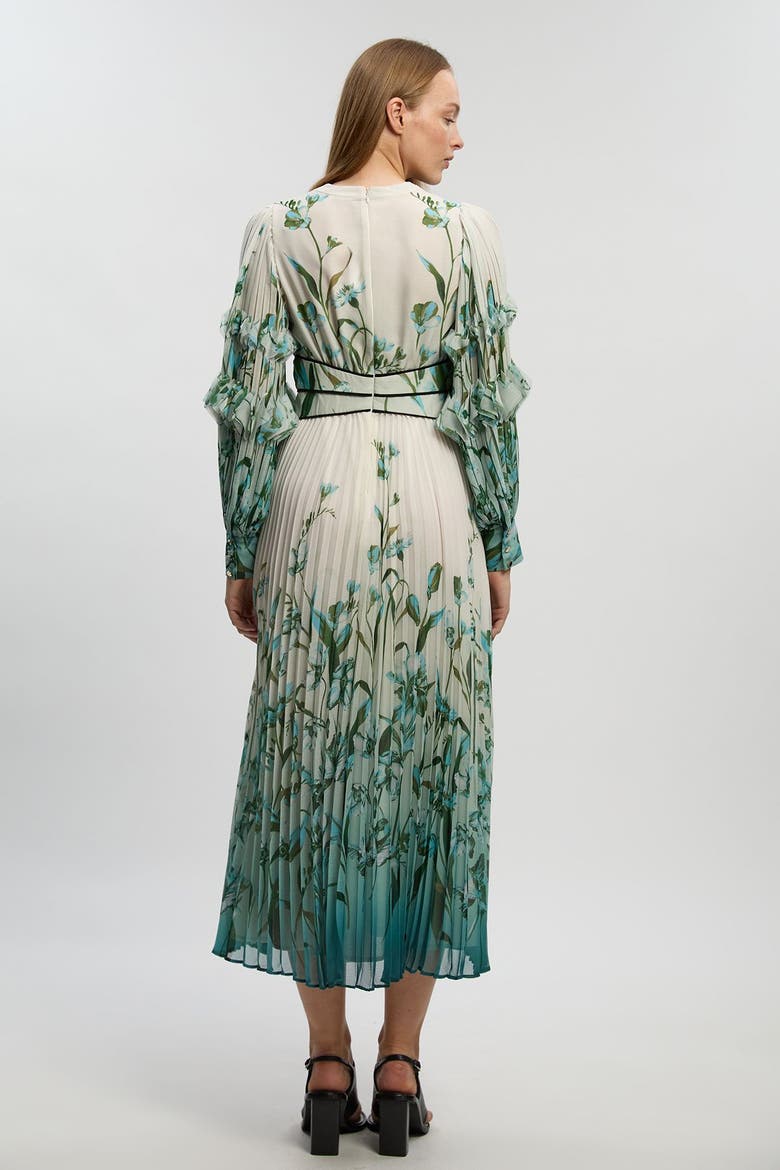 Plunge V-Neck Fit Flare Maxi Dress, Alternate, color, Floral