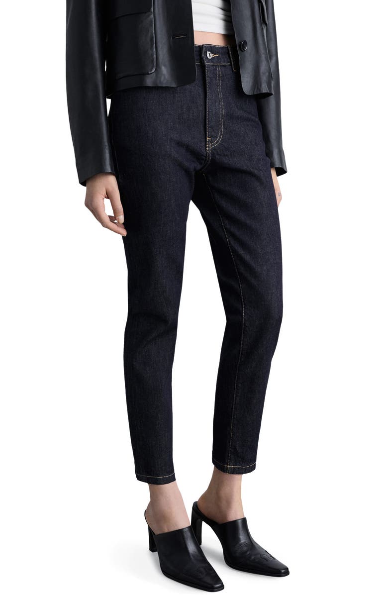 MANGO Claudia Crop Slim Fit Jeans, Main, color, Open Blue