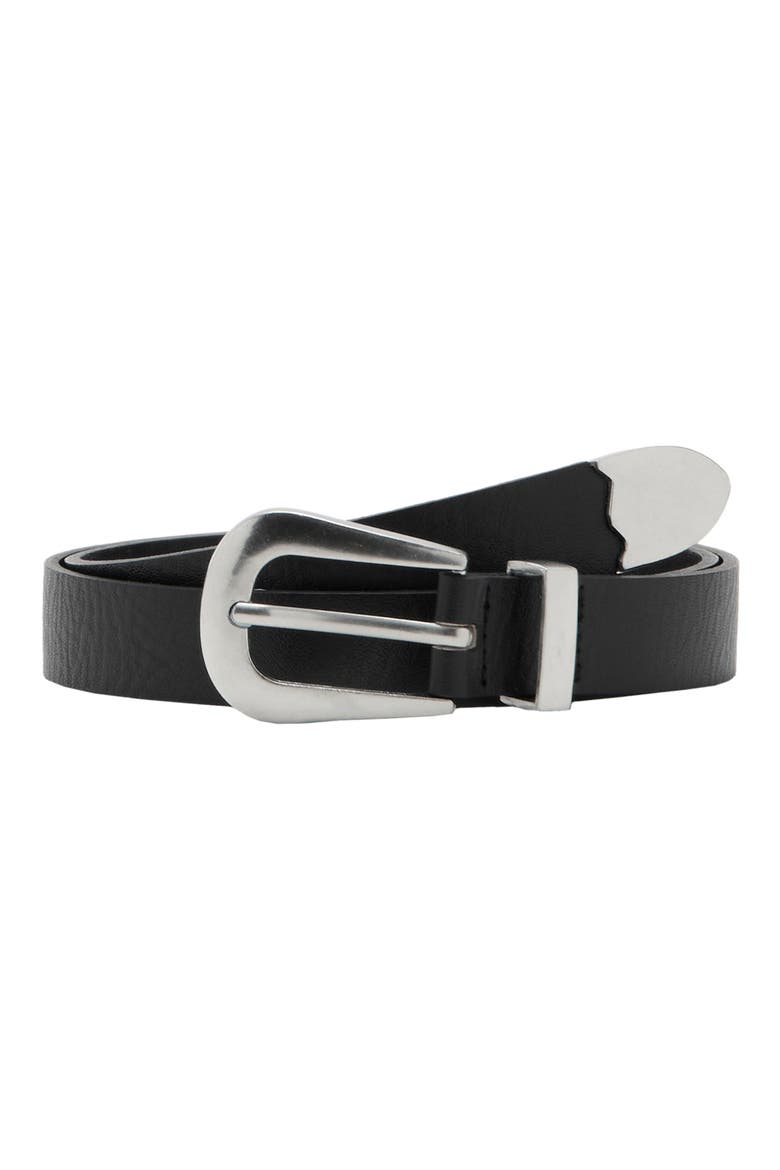 Leather Western Belt, Main, color, BLACK