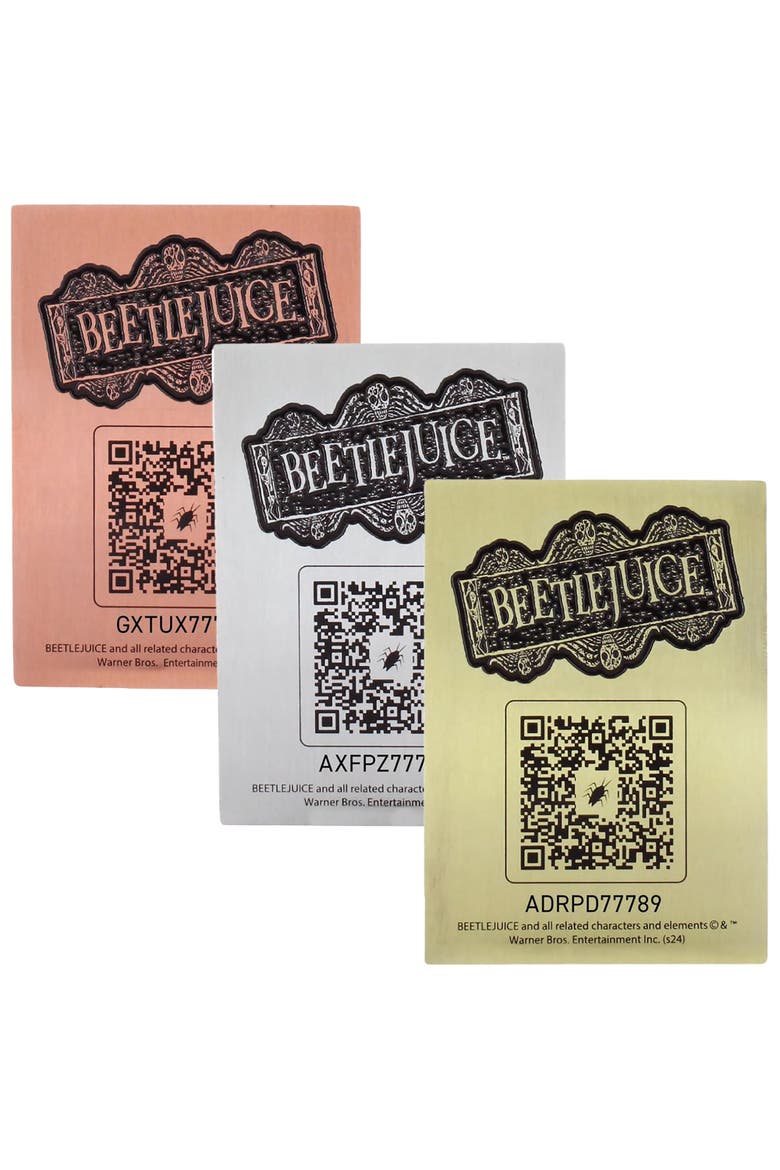 Digiplate Starter Pack Beetlejuice 3 Metal Cards Phone Stand, Alternate, color, Multicolored