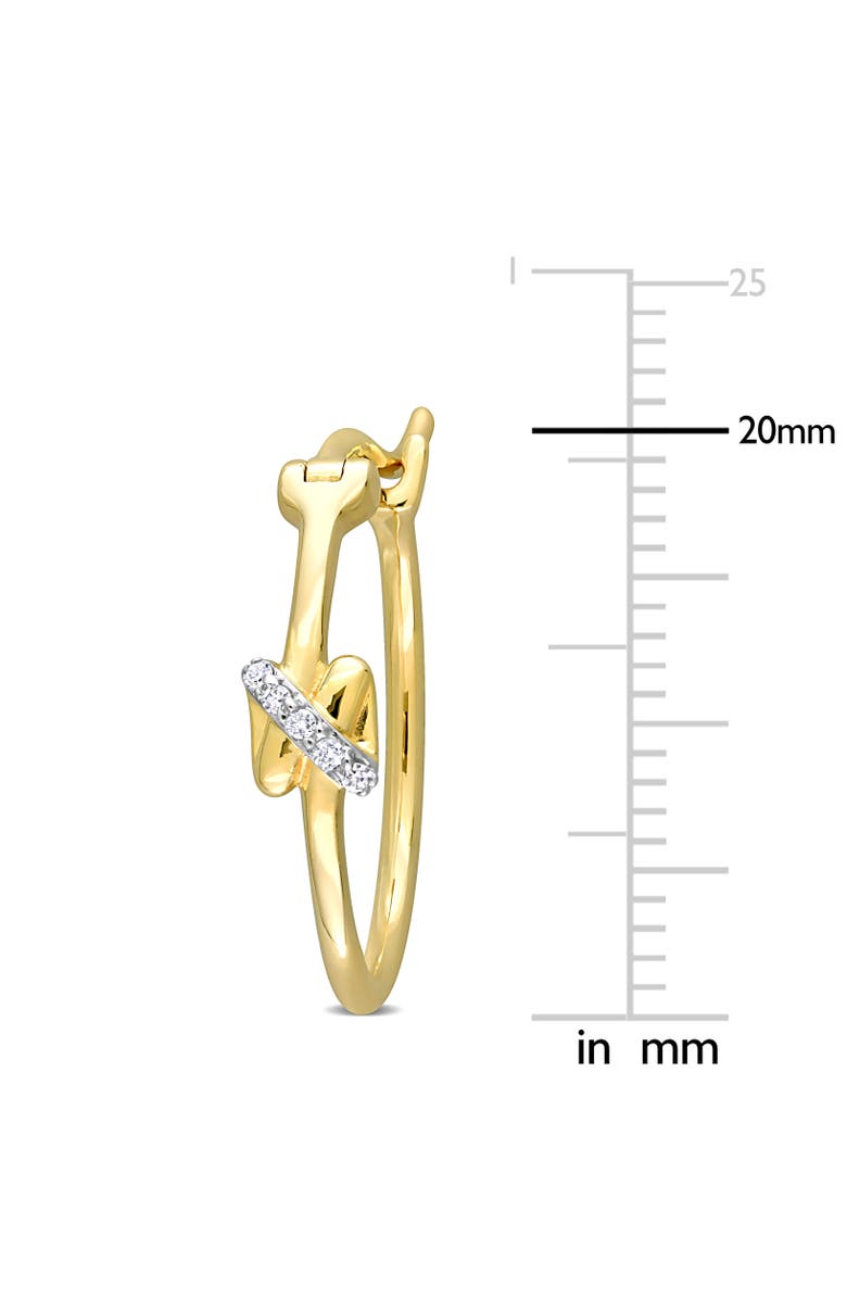 Julianna B. Diamond Crossover Motif Hoop Earrings 14k, Alternate, color, Yellow Gold