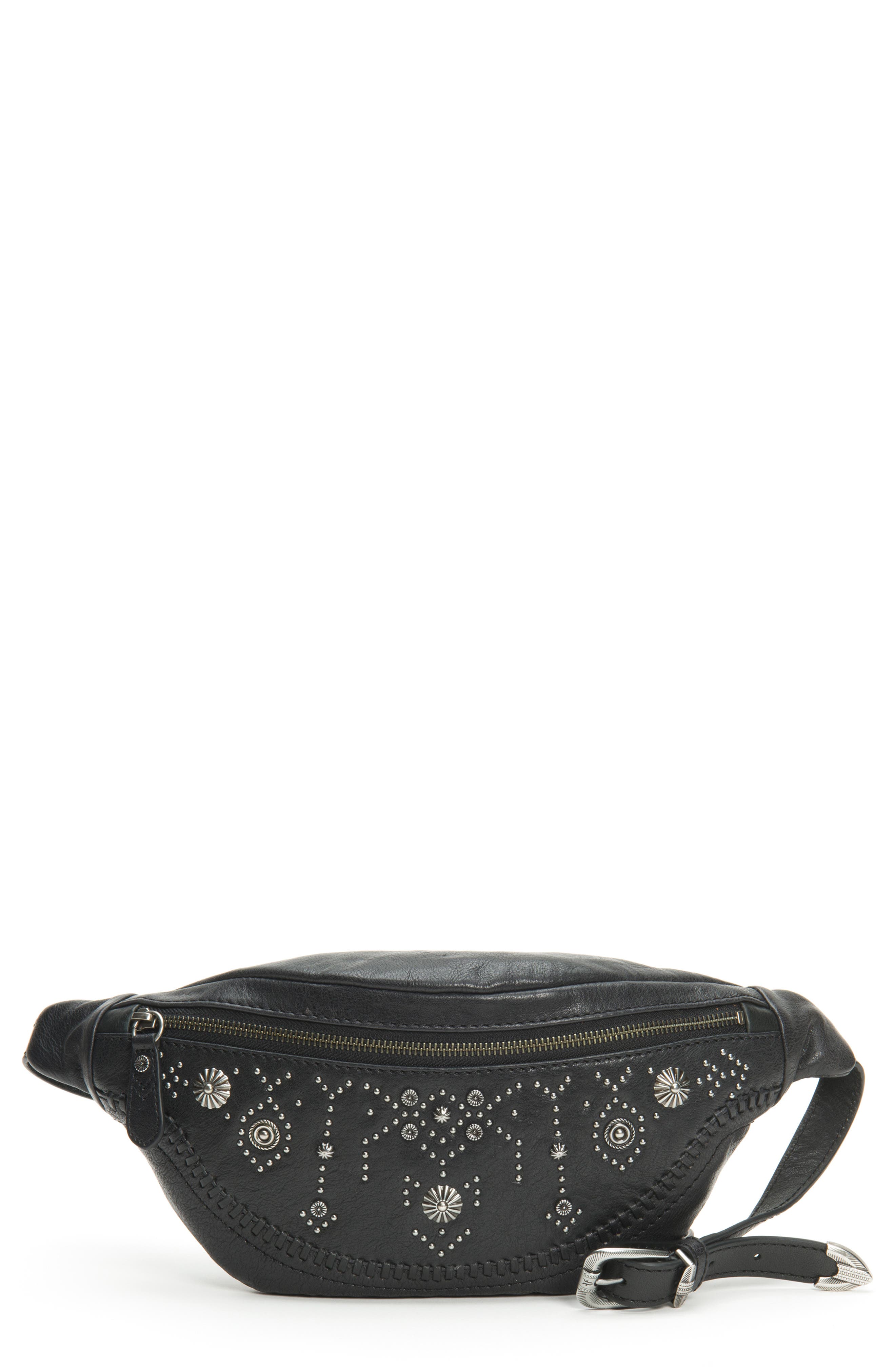 Frye Concho Studded Leather Belt Bag, Main, color, 