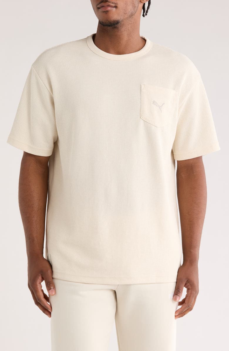 PUMA Relaxed Fit Waffle Pocket T-Shirt, Main, color, Alpine Snow
