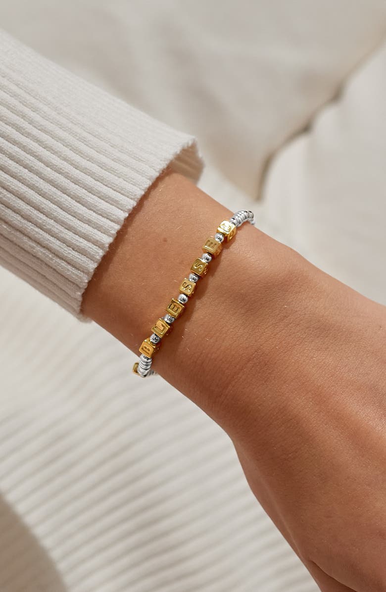 A Littles & Co Happy Little Moments 'Birthday Blessings' Bracelet In Silver And Gold-Tone Plating, Alternate, color, Metallic Silver
