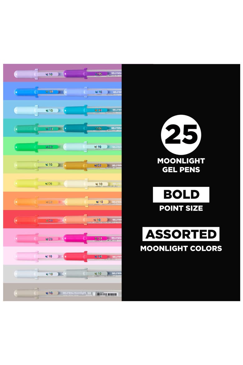 Gelly Roll Moonlight Size 10 Gel Pens, Assorted, 25 Pack., Alternate, color, Multicolor