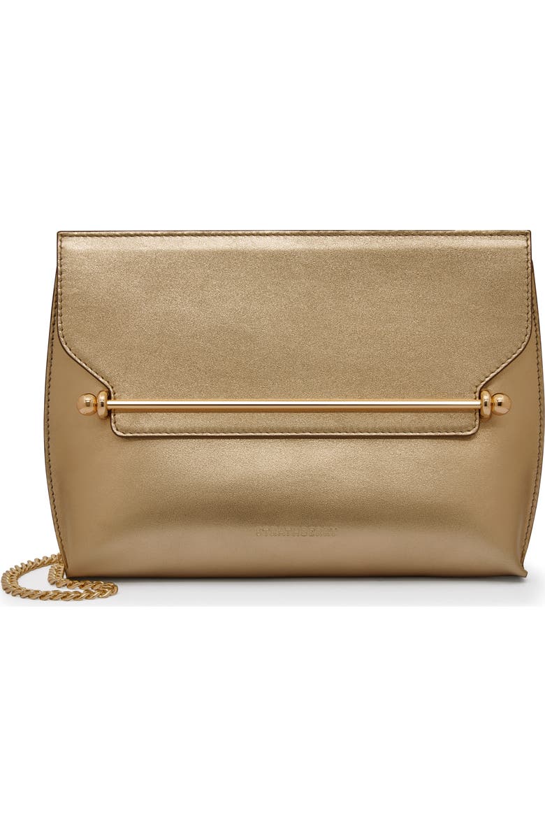 Strathberry Stylist Metallic Leather Crossbody Bag, Main, color, Gold