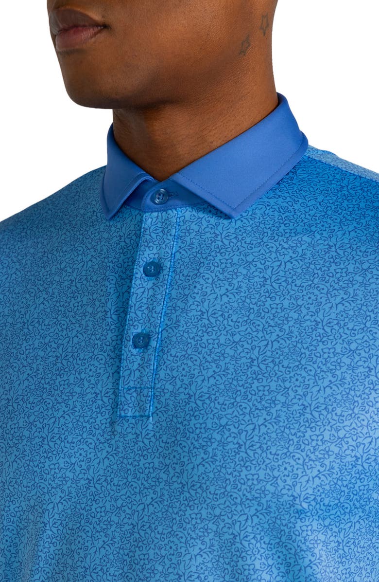 Redvanly Alma Floral Performance Polo, Alternate, color, Iceberg