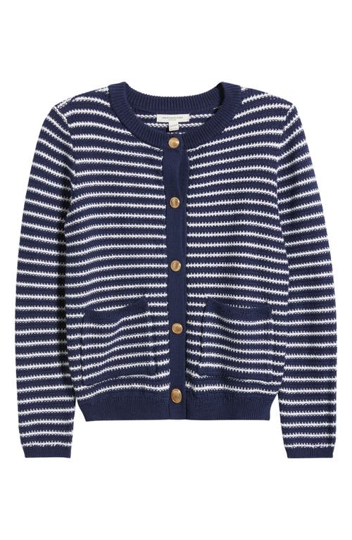 Beachlunchlounge Piera Stripe Cardigan In Blue