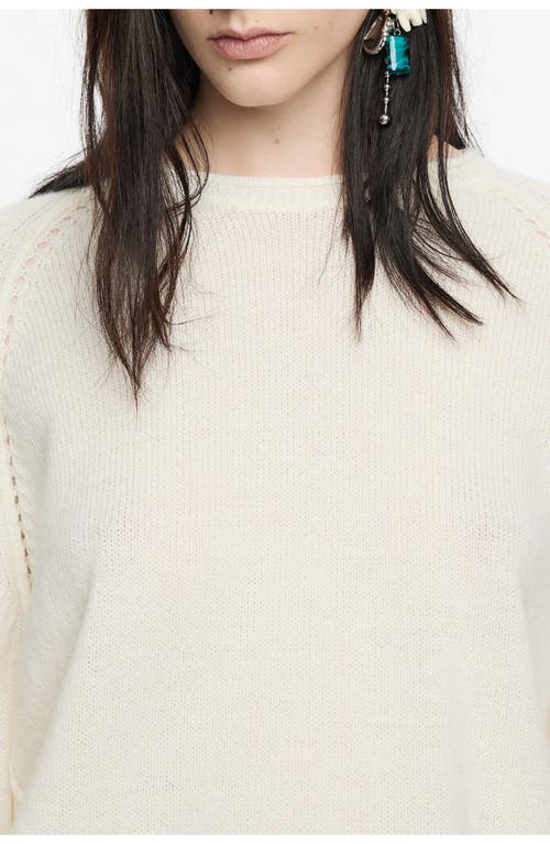 Bimba Y Lola Open-knit Wool Sweater In White