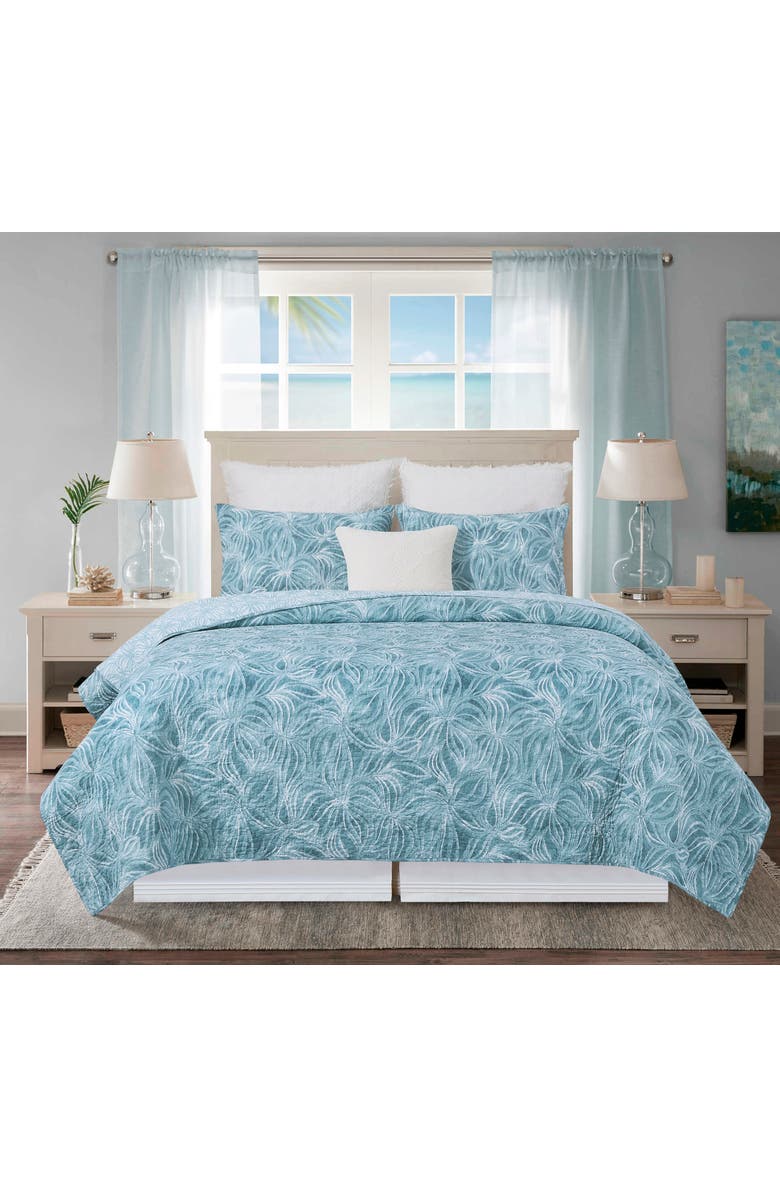 C&F Home Azzurra Marine Coastal Cotton Blend King Bed 3-Piece Quilt Set, Main, color, Blue