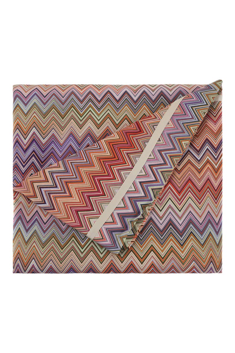 John Chevron Flat Sheet, Main, color, RED MULTI